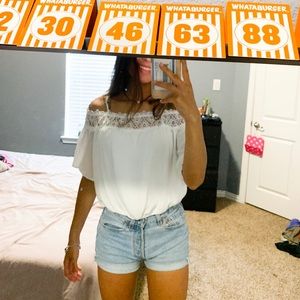 white off shoulder top